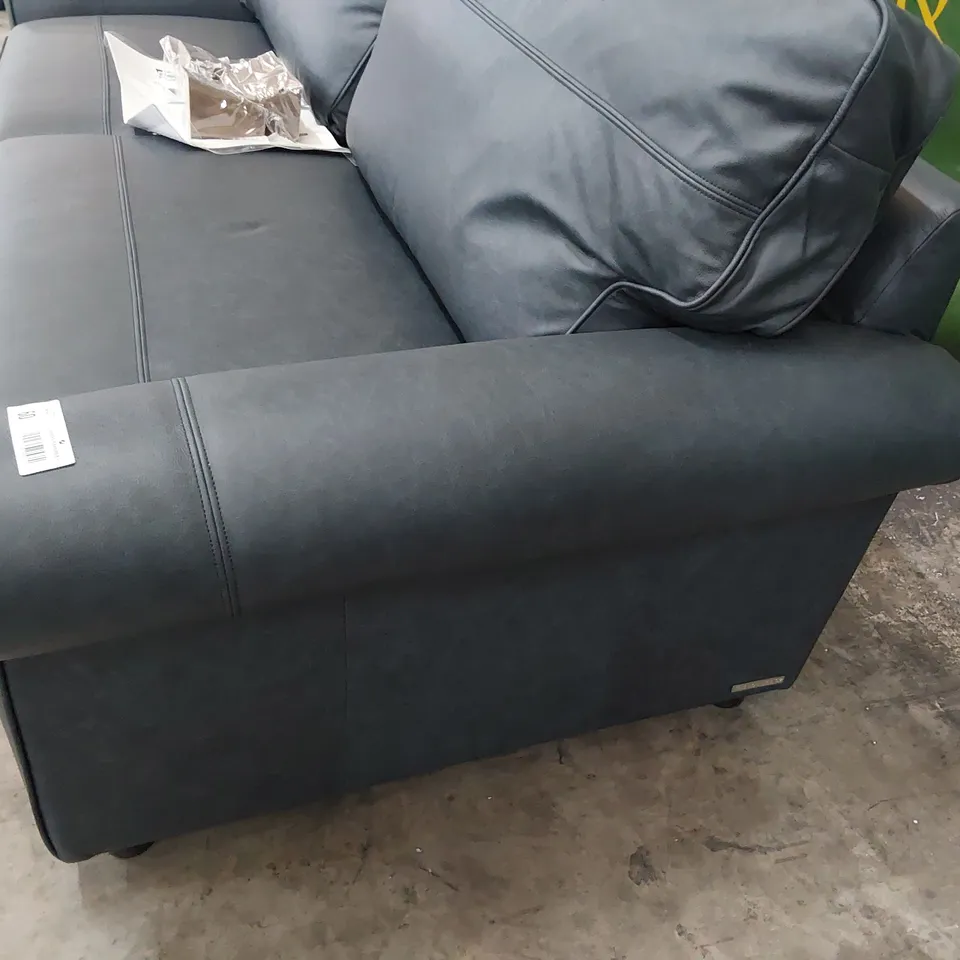 QUALITY BRITISH DESIGNER LOUNGE Co. FOUR SEATER SOFA CHARCOAL LEATHER 