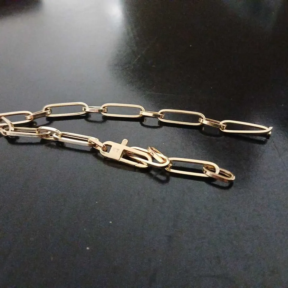 YELLOW GOLD PAPERCLIP BRACELET 212 GRAMS