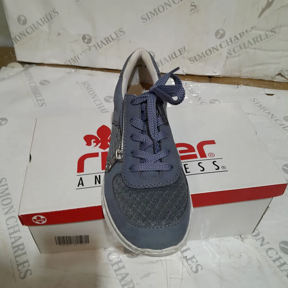 BOXED MEMOSOFT SNEAKERS BY RIEKER BLUE SIZE 8.5