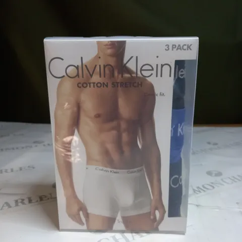 CALVIN KLEIN COTTON STRETCH TRUNKS X3 SIZE M