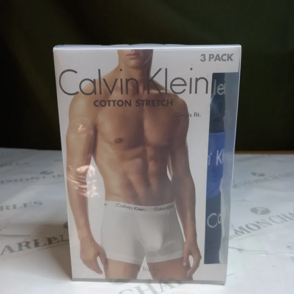 CALVIN KLEIN COTTON STRETCH TRUNKS X3 SIZE M