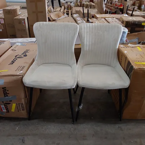 SET OF 2 UPHOLSTERED VELVET DINING CHAIRS