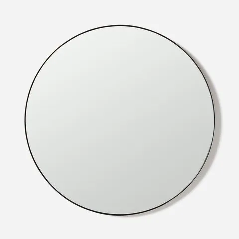 BLACK ROUND WALL MIRROR