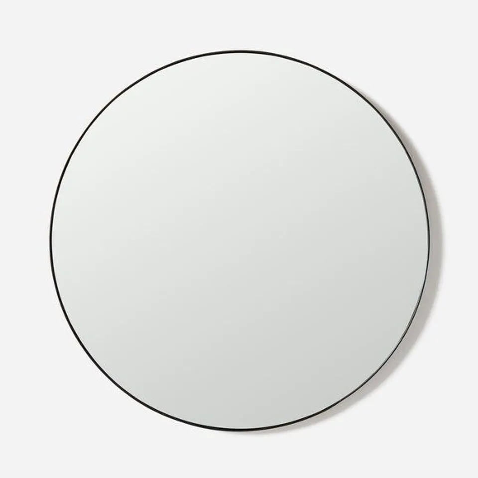 BLACK ROUND WALL MIRROR