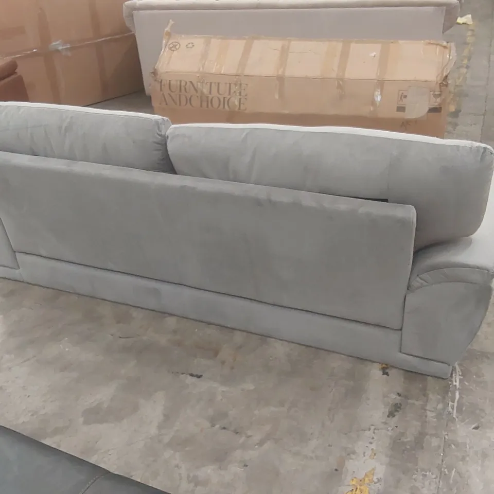 QUALITY DESIGNER ALENA 3-SEATER SOFA IN GREY VELVET
