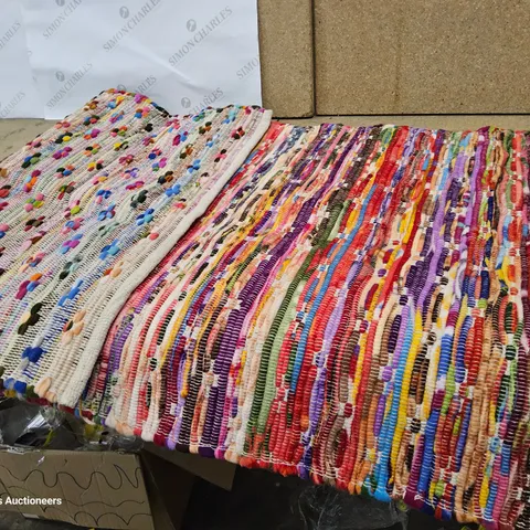 HAND KNOTTED MULTI COLOURED REVERSIBLE RUG 76 × 155 APPROXIMATELY