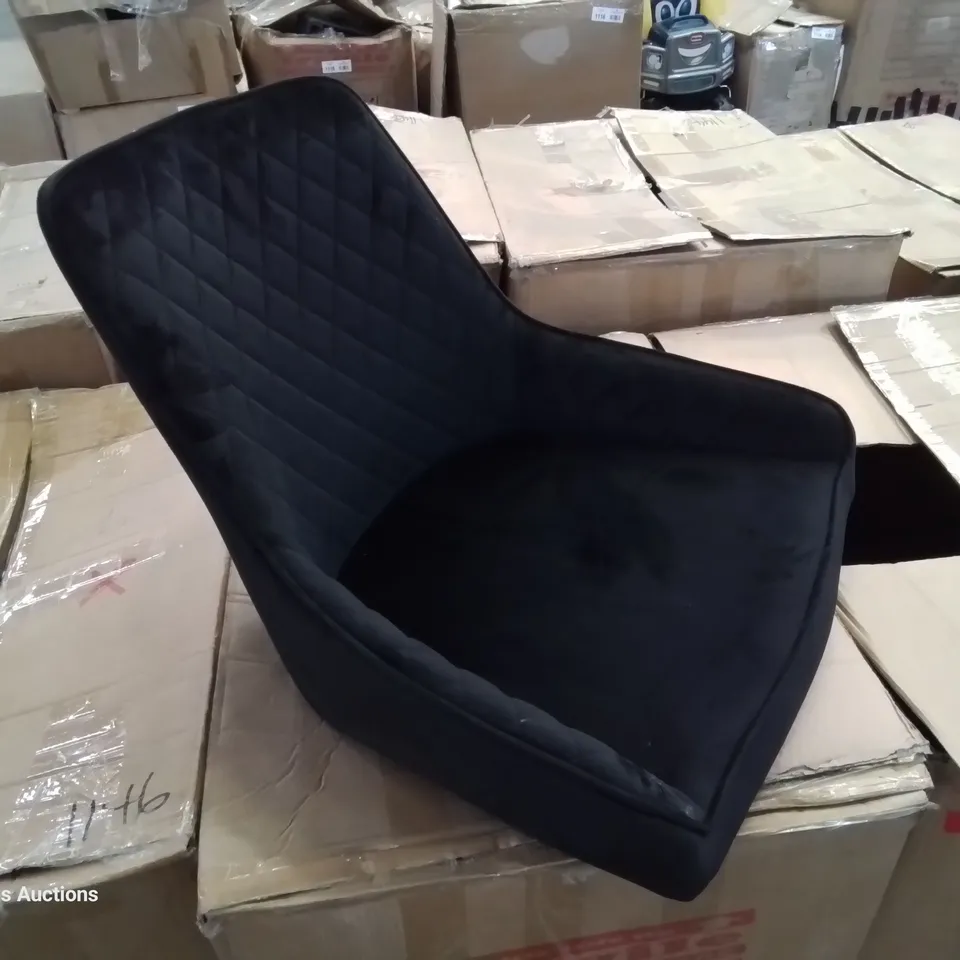 BOXED PAIR HAMPTON DINING CHAIRS BLACK VELVET