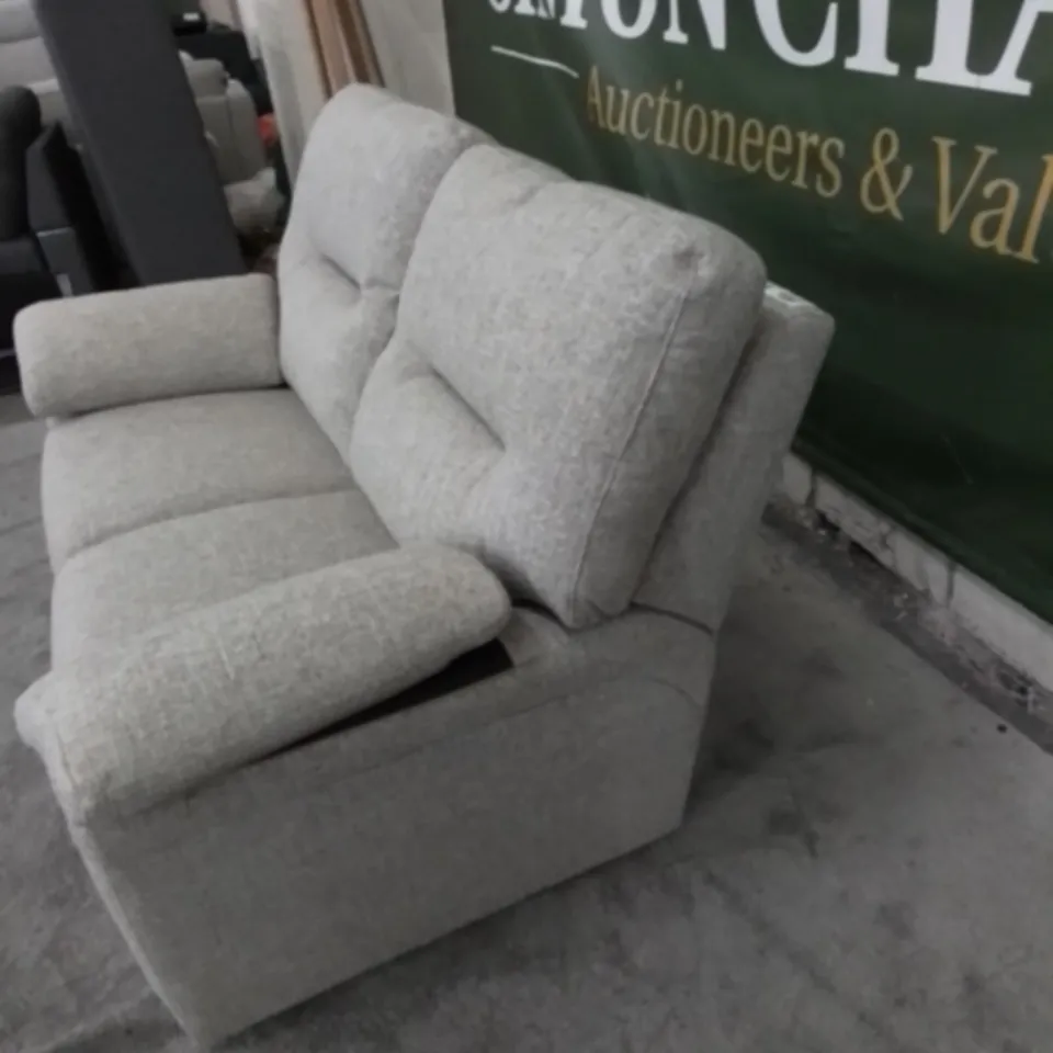 DESIGNER G PLAN MADE SEATTLE AROLA SAND FABRIC TWO SEATER SOFA