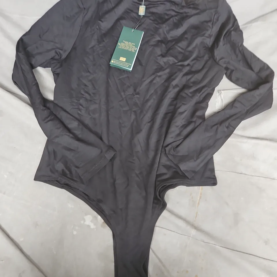 HOLLAND COOPER HARPER LONG SLEEVE BODYSUIT IN BLACK - LARGE