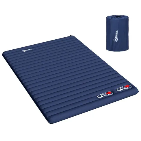 BOXED OUTSUNNY 2 PERSON CAMPING INFLATABLE MATTRESS - NAVY BLUE (1 BOX)