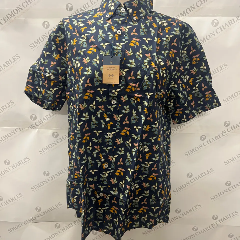 CHARLES TYRWHITT POPLIN SHIRT IN NAVY SIZE M