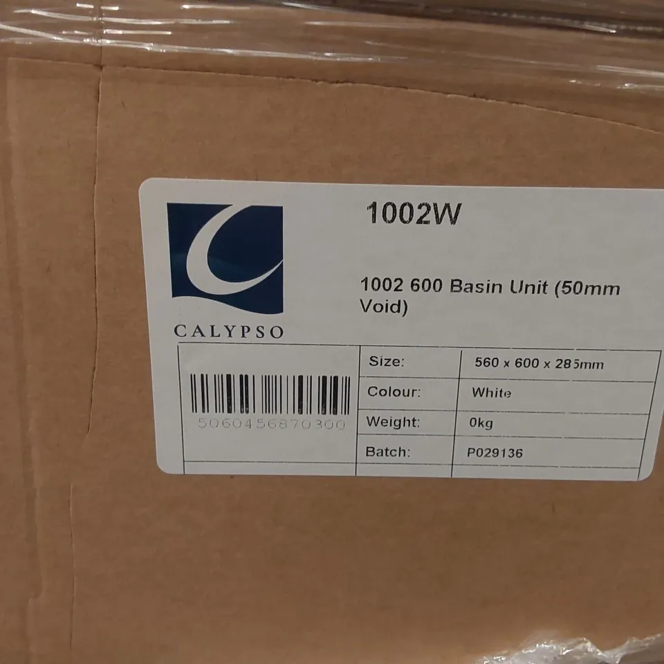 PALLET CONTAINING A LARGE ASSORTMENT OF BATHROOM FURNITURE PARTS INCLUDING: CALYPSO BASIN UNITS ECT