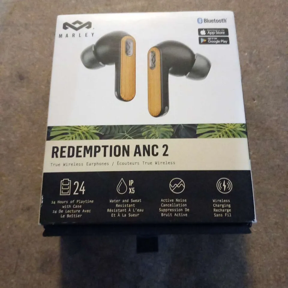 BOXED HOUSE OF MARLEY REDEMPTION ANC 2 WIRELESS BLUETOOTH EARPHONES