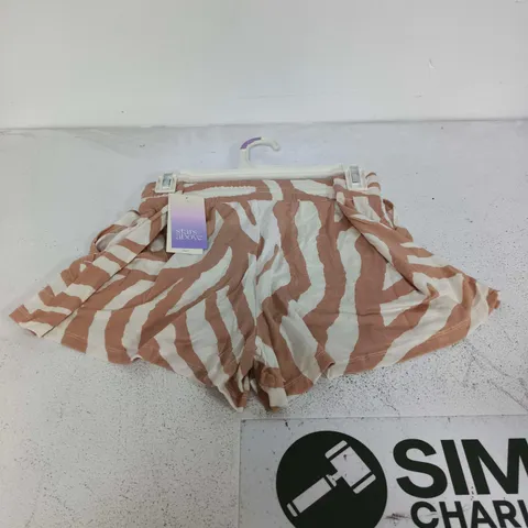 STARS ABOVE ZEBRA PRINT DRAWSTRING SHORTS (VERIFY SIZE)