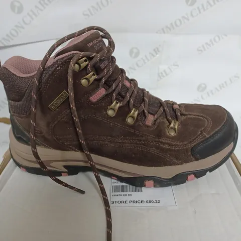 HIKING/WALKING BOOTS BY SKECHERS - BROWN & PINK - UK 6