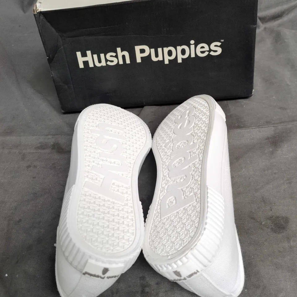 HUSH PUPPIES BROOKE CANVAS TRAINER – WHITE – UK 7 (EU 40) WOMEN