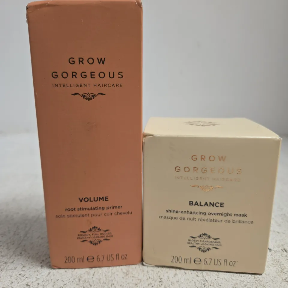 2 GROW GORGEOUS PRODUCTS TO INCLUDE ROOT STIMULATING PRIMER & OVERNIGHT MASK