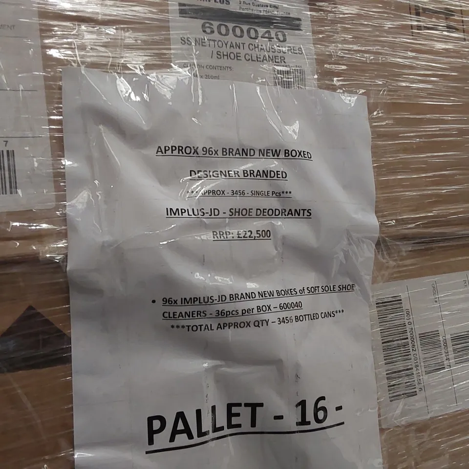 PALLET OF APPROXIMATELY 96x BRAND NEW BOXED DESIGNER BRANDED SHOE DEODORANTS 