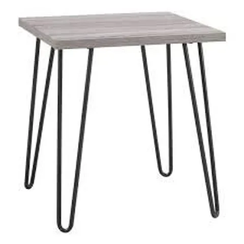 BOXED OWEN RETRO END TABLE DISTRESSED - GREY/OAK (1 BOX)
