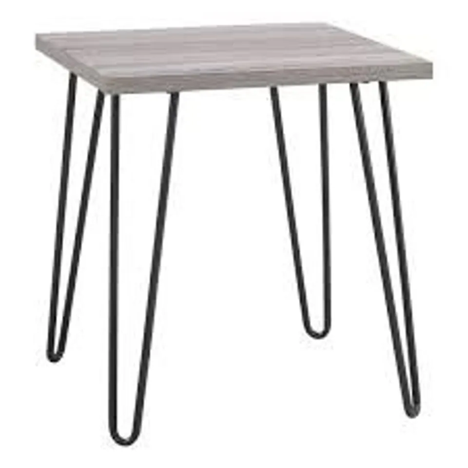 BOXED OWEN RETRO END TABLE DISTRESSED - GREY/OAK (1 BOX)