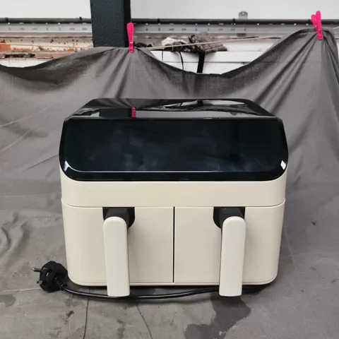 BOXED DUAL AIR FRYER DIGITAL 9L IN CREAM 