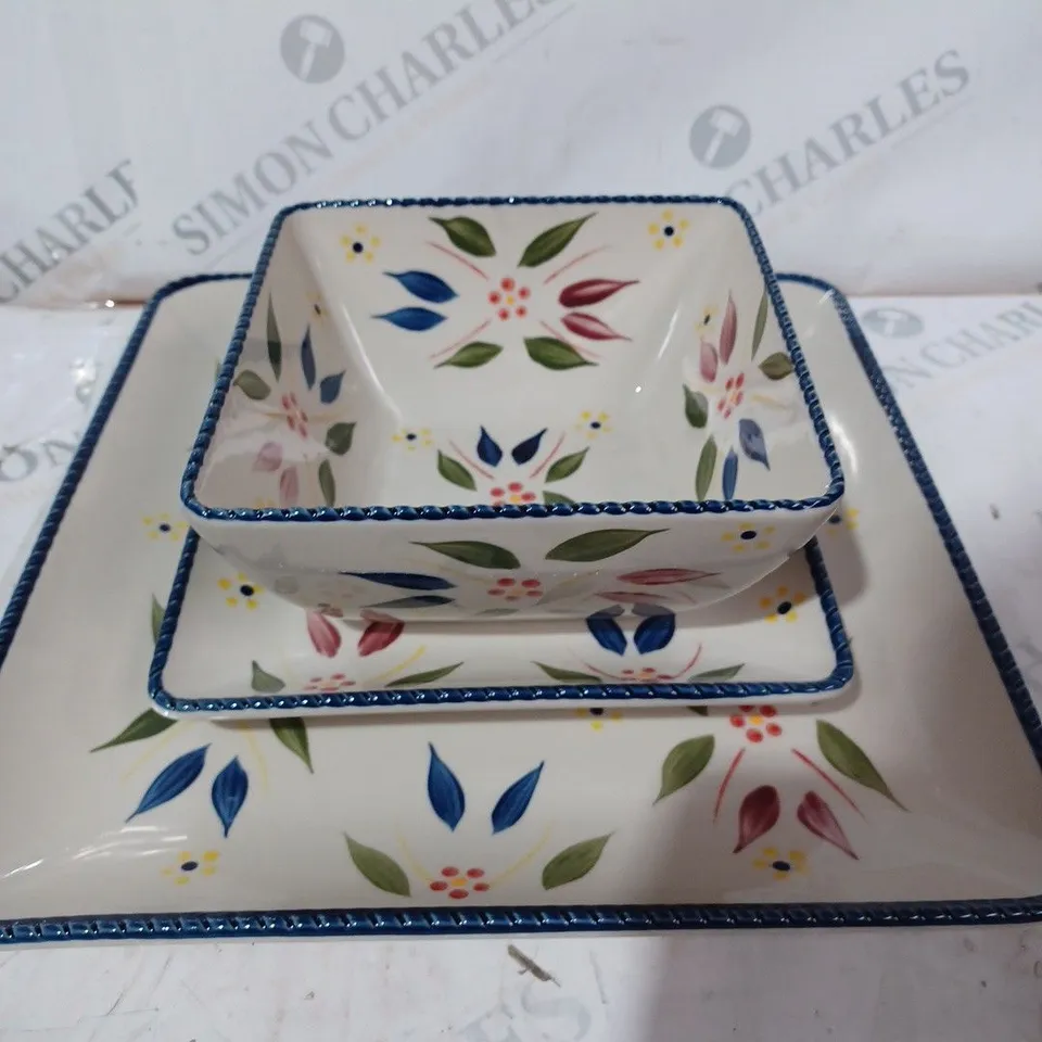 FLOWERED DESIGNED FOOD PLATES AND BOWLS - COLLECTION ONLY