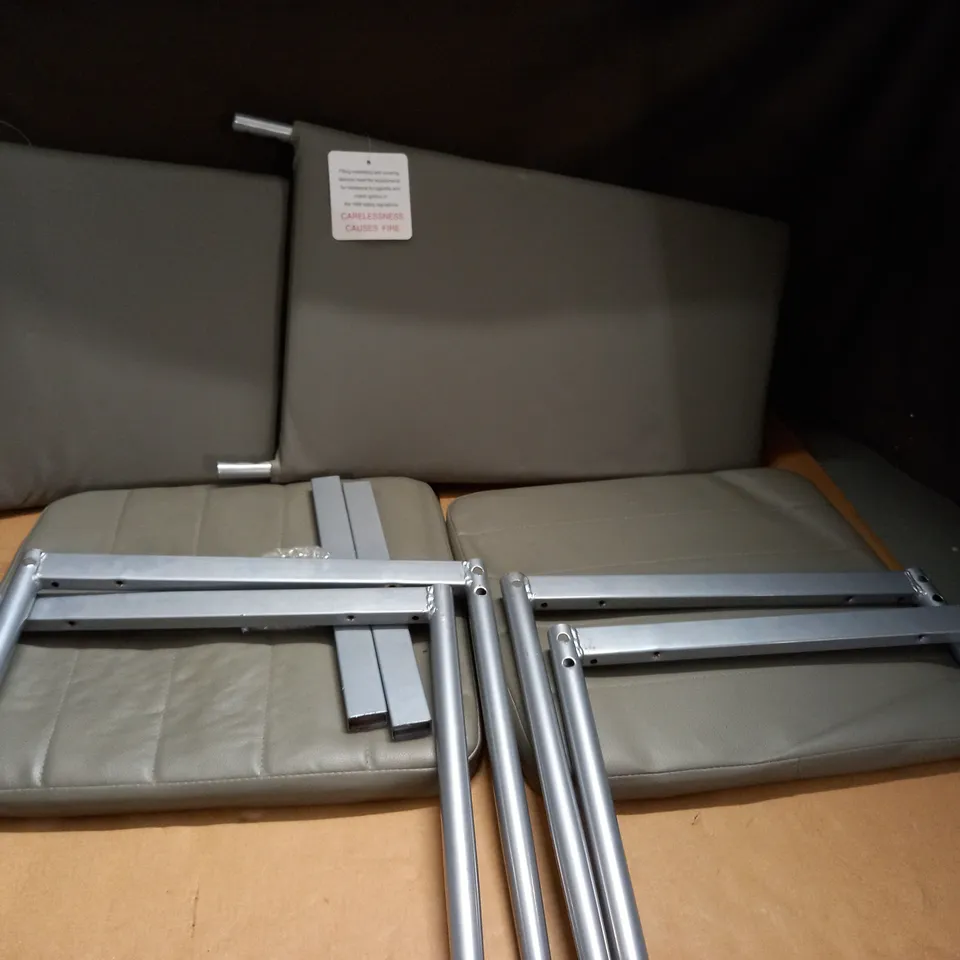 GREY FAUX LEATHER DINING CHAIR PARTS