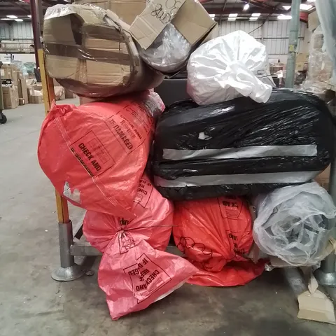 CAGE OF APPROXIMATELY 8 ROLLED UP MATTRESSES 