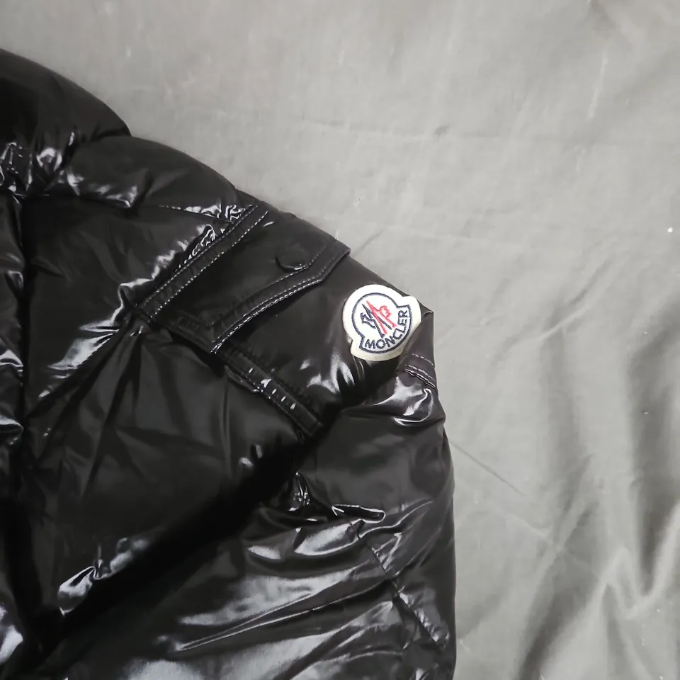 MONCLER BLACK QUILTED HOODED DOWN JACKET - SIZE UNSPECIFIED