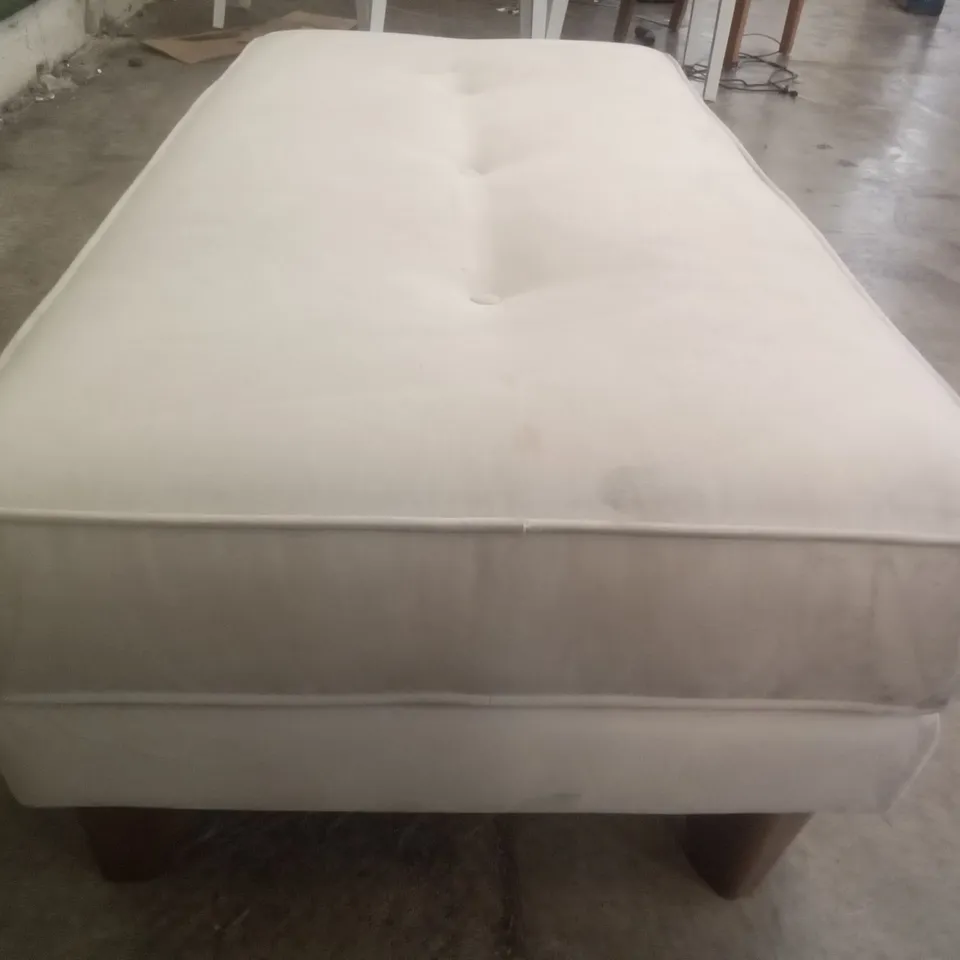 DESIGNER THE LOUNGE COMPANY MADE RECTANGULAR FOOTSTOOL - CREAM FABRIC 