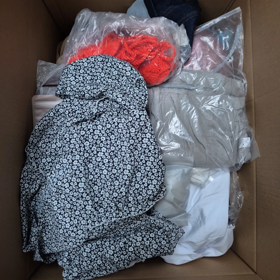 APPROXIMATELY 25 ASSORTED CLOTHING PRODUCTS IN VARIOUS STYLES & SIZES