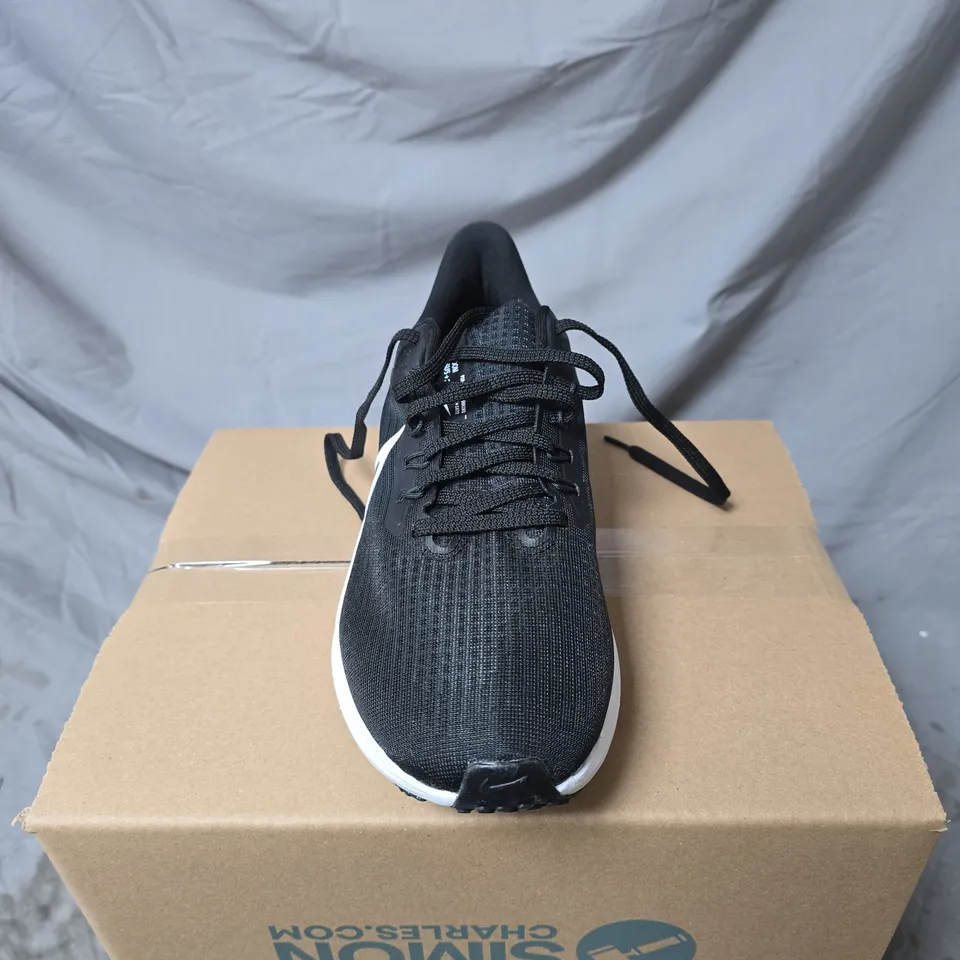 NIKE AIR ZOOM RUNNING SHOES – BLACK WITH WHITE SWOOSH UK 6