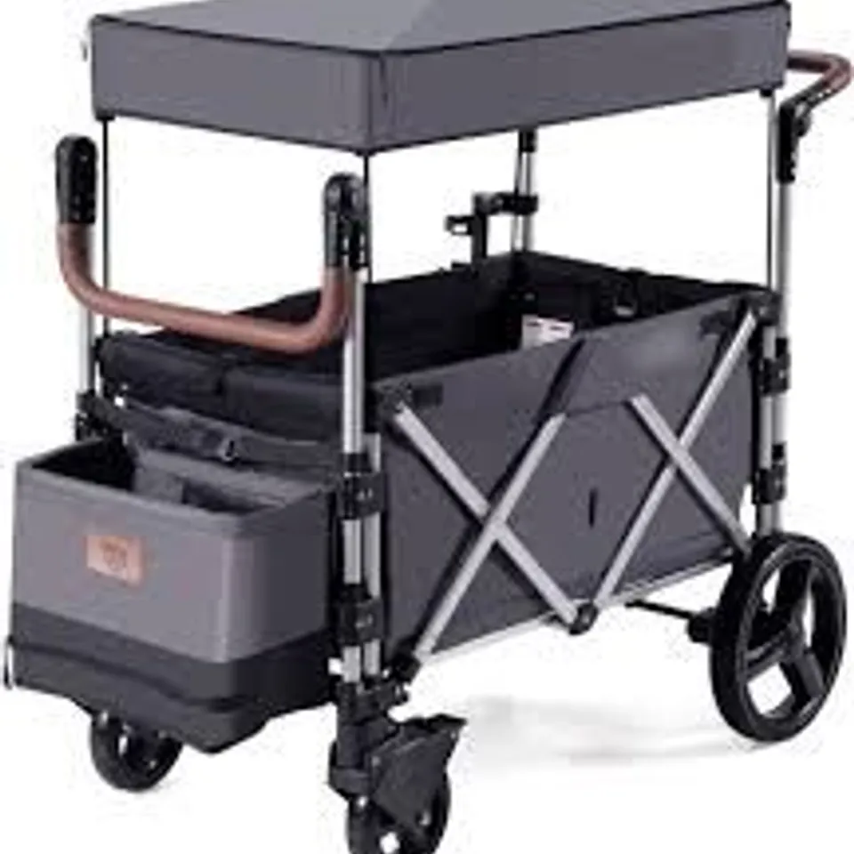 BOXED COSTWAY PUSH PULL STROLLER WAGON WITH ADJUSTABLE HANDLE BAR 