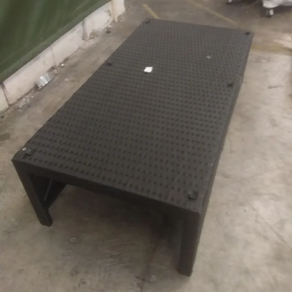 RATTAN EFFECT GARDEN COFFEE TABLE BLACK