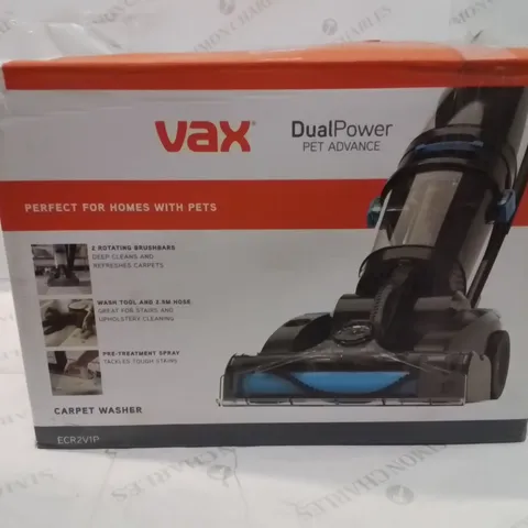 BOXED VAX DUALPOWER PETADVANCE UPRIGHT CARPET WASHER ECR2V1P