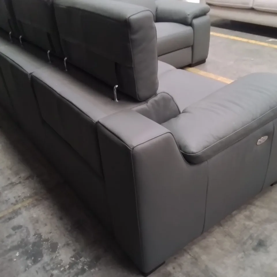 QUALITY DESIGNER ITALIAN MADE RICCARDO LEATHER ELECTRIC RECLINER CORNER SOFA