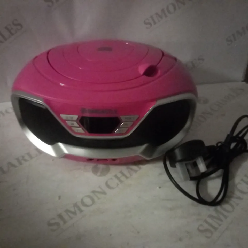 OAKCASTLE CD200 PINK BLUETOOTH BOOMBOX - BOXED RRP £39.99