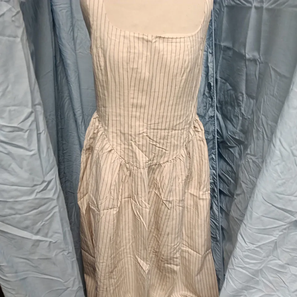 OMNES SURI DRESS – CREAM/BLACK STRIPE – UK 12