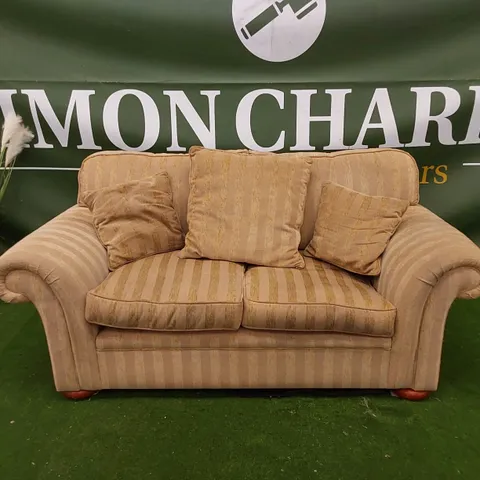 DESIGNER 2-SEATER FABRIC UPHOLSTERED SOFA