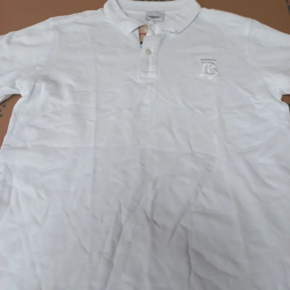 BURBERRY POLO SHIRT IN WHITE - SIZE UNSPECIFIED