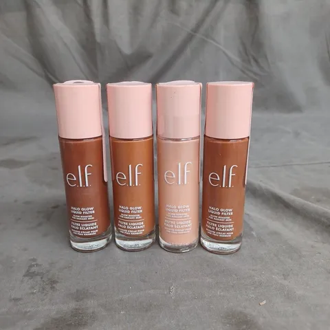 LOT OF 4 ELF HALO GLOW LIQUID FILTER FOUNDATION - ASSORTED SHADES
