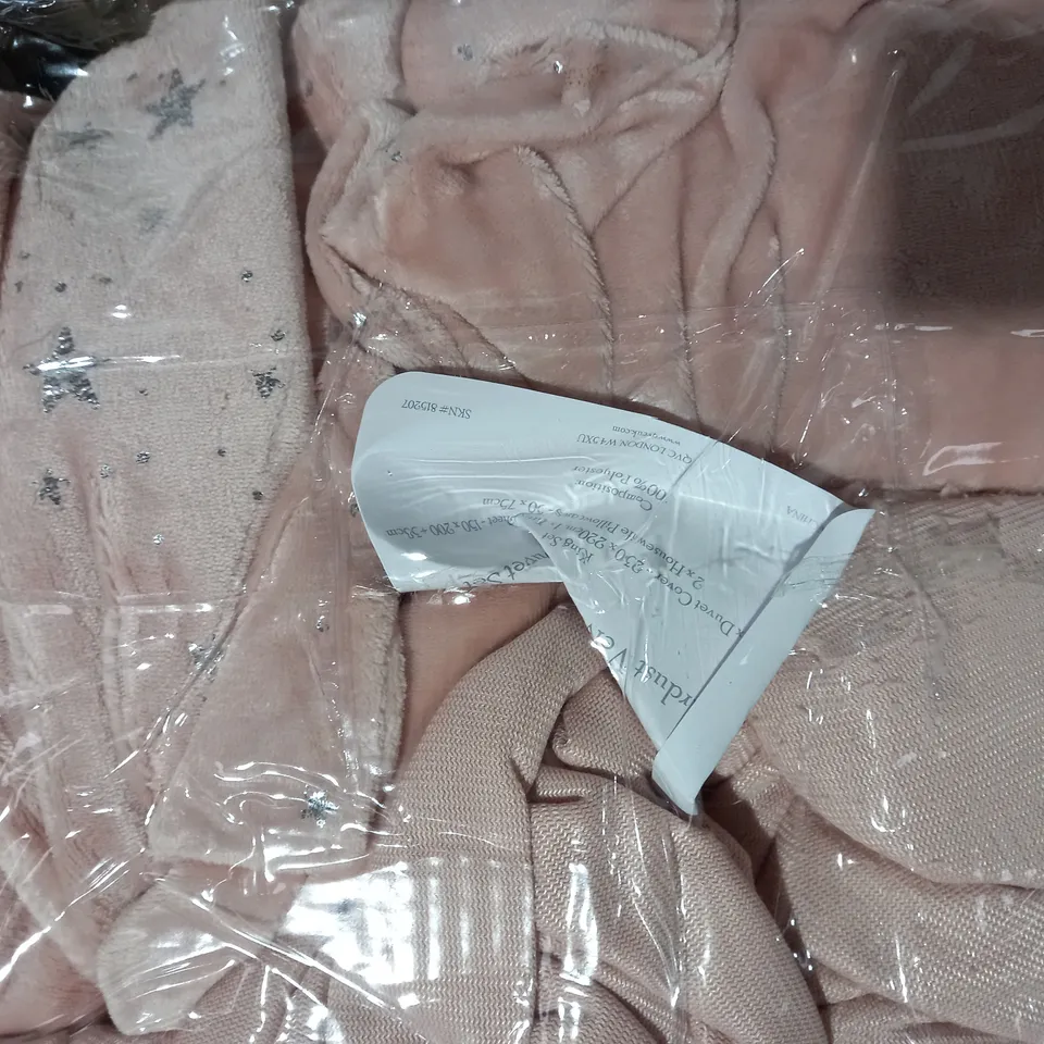 BOXED COZEE HOME STARDUST VELVETSOFT DUVET SET IN ROSE - KING