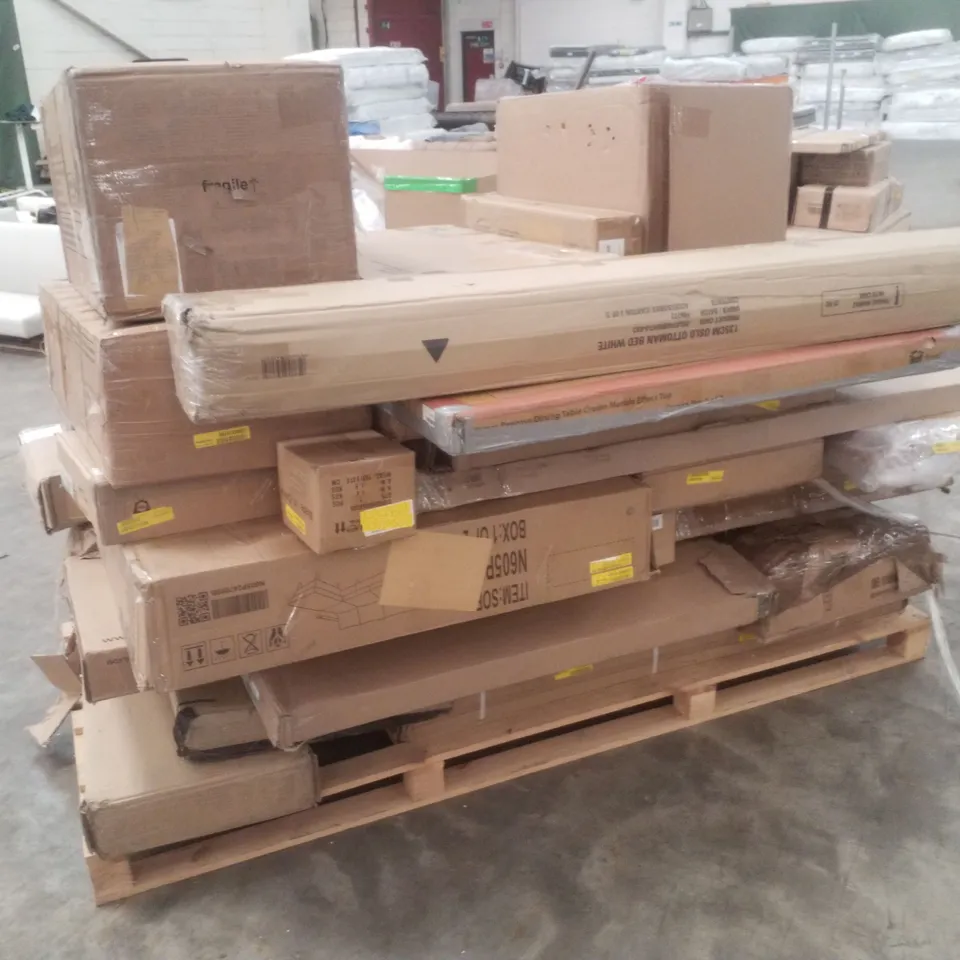 PALLET CONTAINING ASSORTED INCOMPLETE FLATPACK FURNITURE PARTS