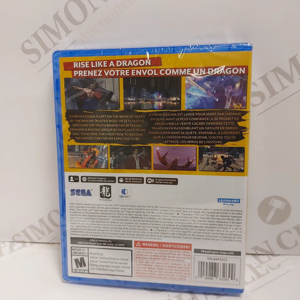 SEALED YAKUZA LIKE A DRAGON ON PS5 