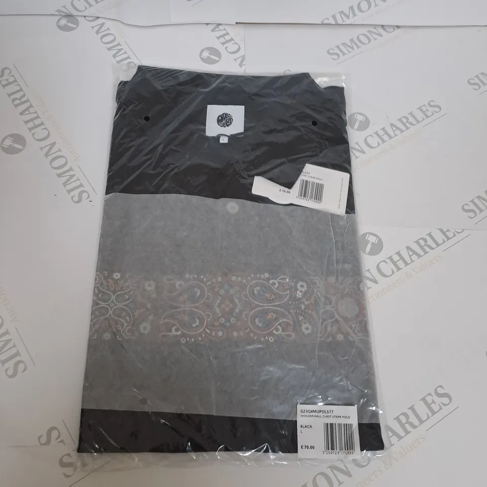 BAGGED PRETTY GREEN WONDERWALL CHEST STRIPE POLO SIZE L