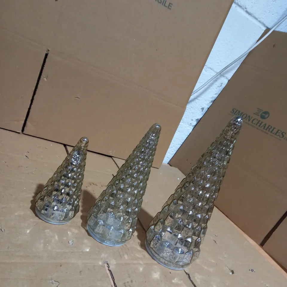 ALISON CORK SET OF MERCURY GLASS TREES