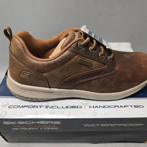 BOXED SKETCHERS AIR COOLED DARK BROWN SHOES - UK 9 