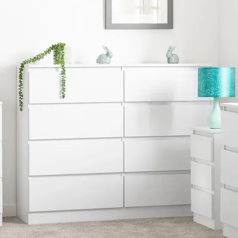 BOXED WALKER 8 DRAWER CHEST WHITE