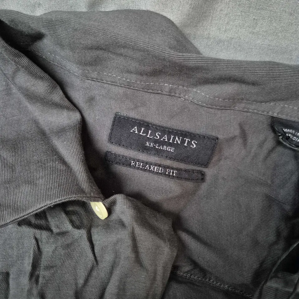ALLSAINTS HUDSON SS SHIRT – BLACK, UK XXL (XX-LARGE), RELAXED FIT