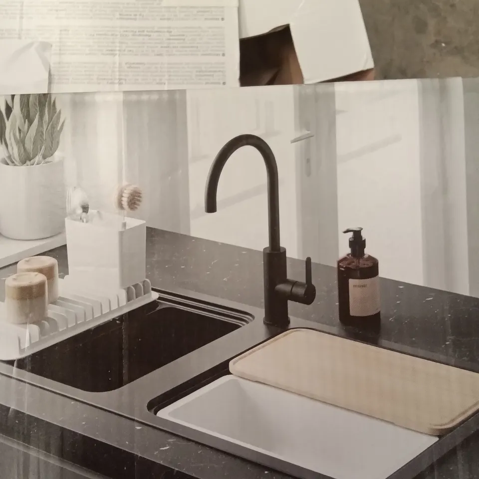 BOXED GOODHOME LARGE COMPOSITE QUARTZ SINK & DRAINER 